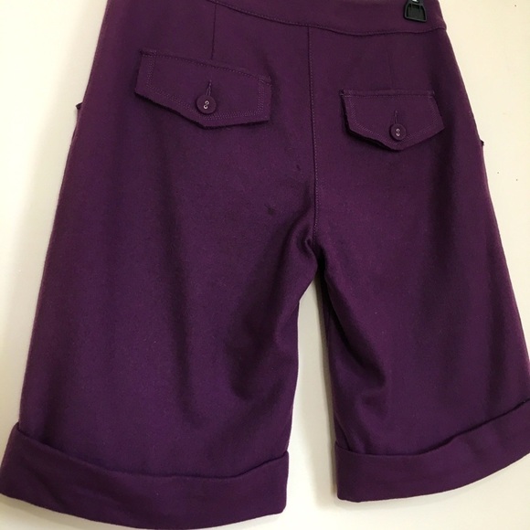 Vintage 90's Purple Wool blend 10 inches Suit short - Picture 6 of 16